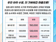 초등 특강반 수강료 조정 ..