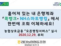 검단농협 오픈뱅킹 서비스 오픈