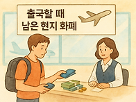 출국할 때 남은 ..