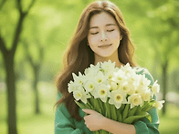 봄을 기다리는 아름다운 그녀