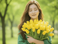 봄을 기다리는 아름다운 그녀