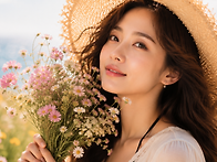 아름다운 해변의 여인