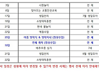 2025학년도 연간일정 안내