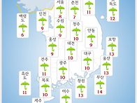 전국 비 소식 있는 내일 ..