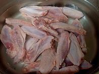 대파에 오리 날개 구워서 ..