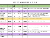 2026년 정기 산행 일정