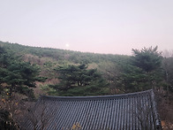 산 위로 보름달이