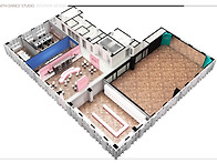 댄스아카데미 인테리어 투시도입니다