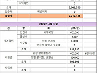 2025년도 4월 회계보고 및 활동보고 입니다..