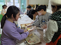 센터에서 호떡 만..