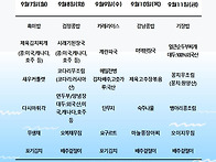 9월 둘째주 식단입니다.