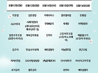5월 둘째주 식단입니다.