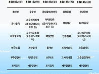8월 둘째주 식단입니다.