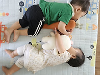 사이좋게 자고 있어요