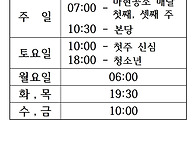 미사 시간 안내