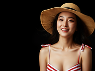 블랙 배경에 비키니(세로포..
