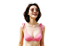 흰색 배경에 비키니여인 ..