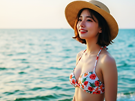 비키니와 밀짚모자1