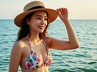 비키니와 밀짚모자