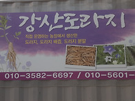 강산 도라지 야외홍보간판..