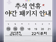 2024 추석기간 야간패키지..