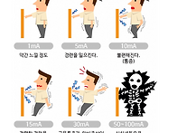 전류의 크기에 따른 인체감..