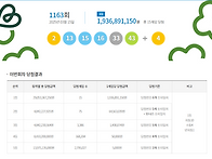 1163회 당첨번호