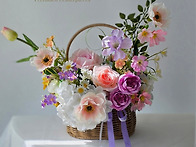 실크플라워 꽃바구..