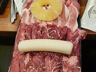 점심으로 고기먹었어요