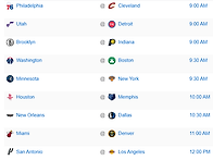 11/6 목요일 경기 일정 및..