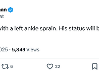 왼쪽 발목 염좌 부상을 입..