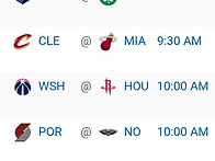 11/13 목요일 경기 일정 ..