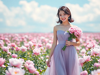 작약꽃을 든 여인