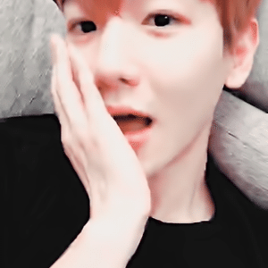 [GIF] 170417 백현 브이앱 자기전에 BAEKHYUN 하두리ver.