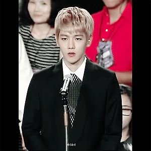 [GIF] 130814 국가대표친선경기 애국가 백현 BAEKHYUN