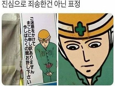 진심으로 죄송한 건 아닌 표정