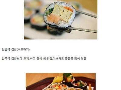 일본식 김밥 vs 한국식 김밥