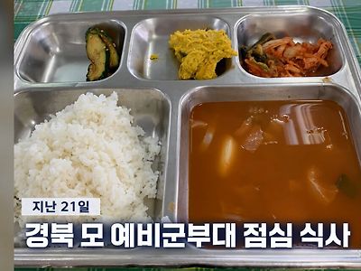 최근 욕먹고있는 예비군 식단