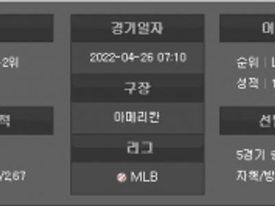 4월26일 MLB 밀워키 : 샌프란시스코