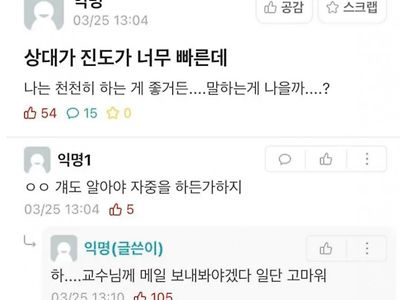 상대 진도가 너무 빠른데