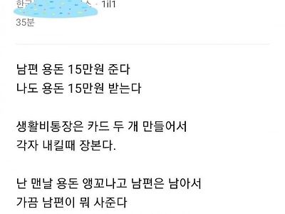 남편 용돈 15만원 준다