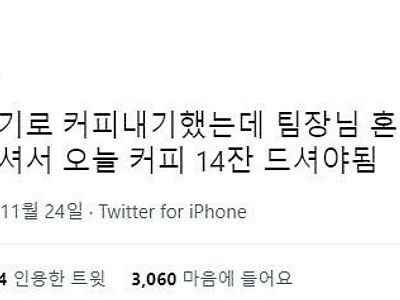 독일 vs 일본 커피 내기에서 이긴 팀장님