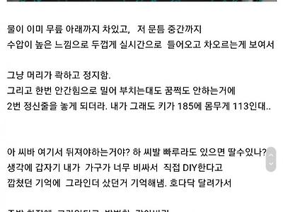 침수지역 반지하 거주하던 개붕이