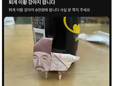 무료한 에타인 퇴계이황 강아지 팔기ㅋㅋㅋ