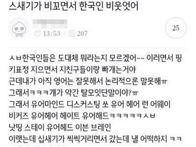 한국인 비꼬다가 극딜먹은 프랑스인