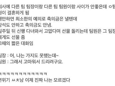 팀장과 팀원 사이의 살벌한 기싸움