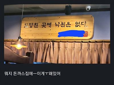 돈 가츠 집에 있는 간판