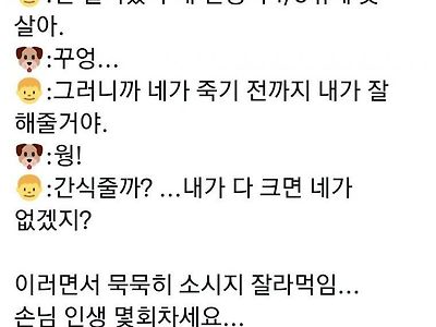 카페에 강아지랑 초등학생 손님이 왔는데