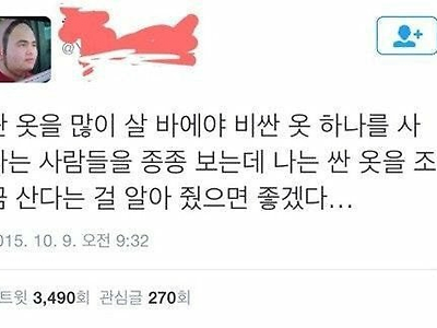 차라리 비싼 옷 하나 사라는 사람들.jpg