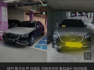 주차장 입구 막아버린 ‘대전 마이바흐 주차 빌런’